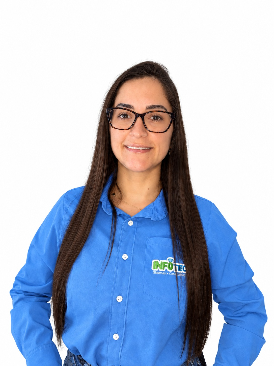 Denise, atendimento de suporte da Infotech